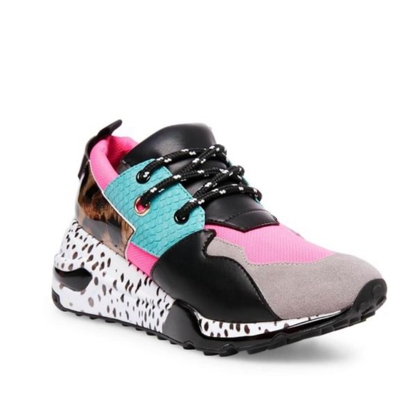 Steve Madden Cliff Bright Multi Wedge Sneaker - Picture 2 of 3